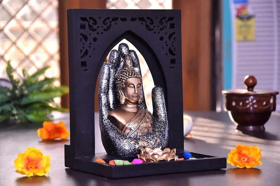 Mariner's Creation® Buddha Statue with Wooden Royal Tray for Home Decor | House Warming Gift …