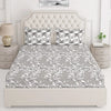 Layers Illuminating Homes Bedsheet King Size Bed Cotton Includes 2 Pillow Cover Light Weight Botanical Grey