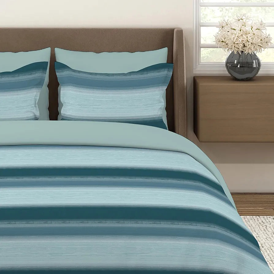 Layers Duracount Bedsheet Set for All Seasons - Lightweight, Moisture Absorbent, Machine Washable & Easy to Care - Gift for Housewarming & More - 225 CVC - King Size 