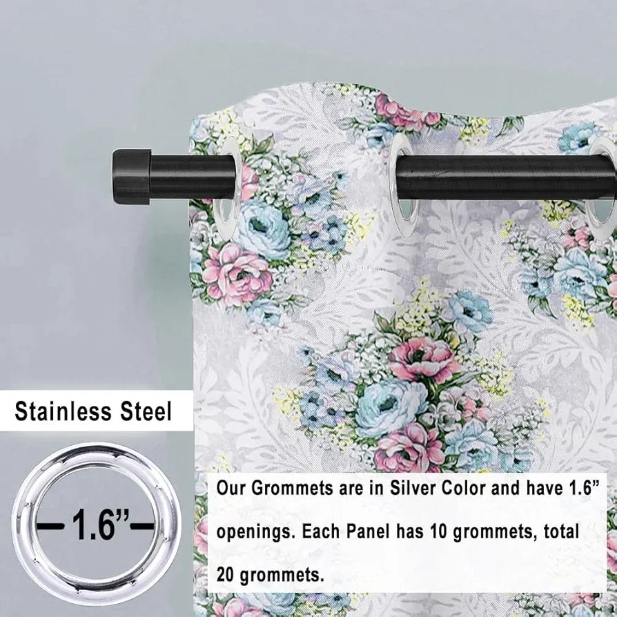 Cloth Fusion 100% Blackout Printed Premium Door Curtains 7 Feet Long Set of 2, Noise Reducing Blackout Parda 7 Feet with Grommet for Home Decor 