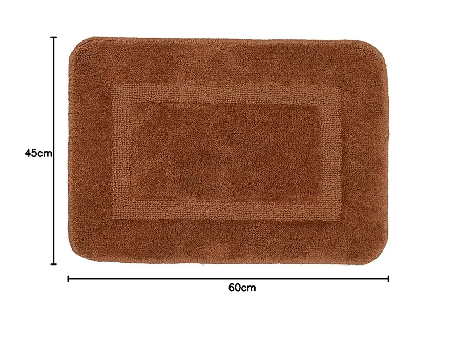 Saral Home Cotton Anti Slip Bathmat Set with Contour | Soft & Super Absorbent Mats for Shower | Washable, Non-Slip & Quick-Drying Mats for Home/Kitchen/Office | Pack of 2 