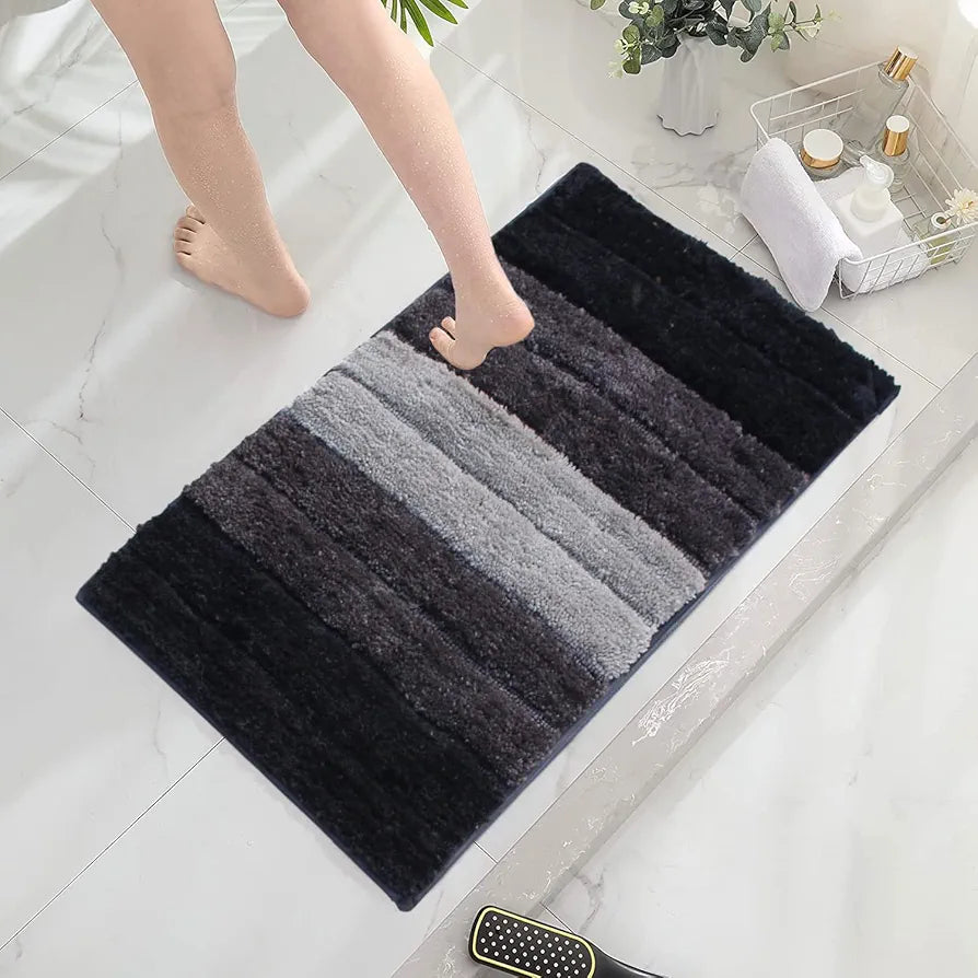 LUXE HOME INTERNATIONAL Microfiber Rectangular Bath mat Soft Anti Slip Skid Luxury Mats for Bathroom Door 40X60 Cm  Pack of 2