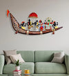 CraftOwl Metal Emboss Painting Designer Multicolor Musician On Ship Large Wall Hanging Showpiece 36 x 14 x 1.5 Inch