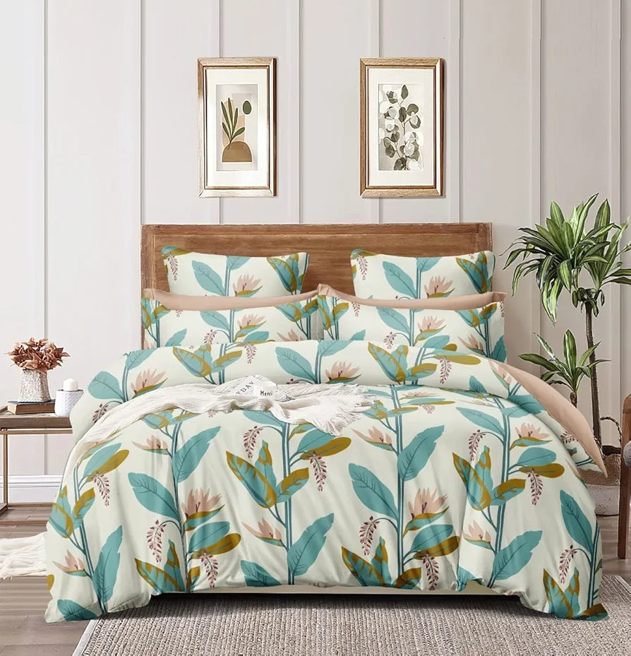 THE HOME STYLE Super Soft Microfiber 6D King Size Double Bed Bedsheet  With 2 Pillow Cover 300 TC  