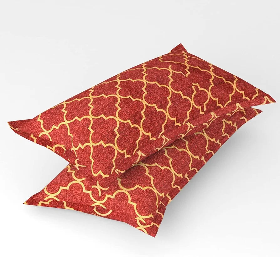 Homefab India 144 TC Microfiber Double Bedsheet with 2 Pillow Covers -Rust