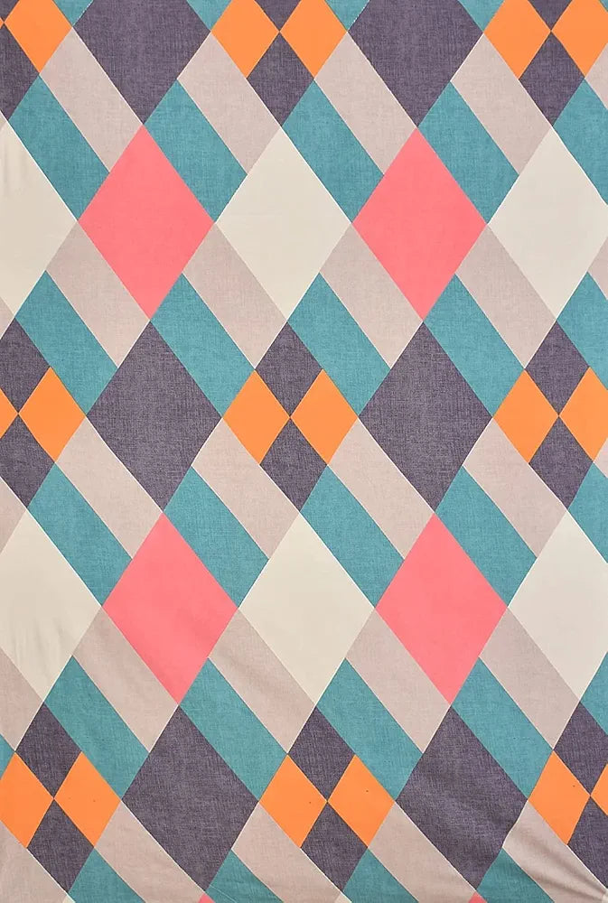 THE HOME STYLE Supersoft Cotton King Size Printed Flat Double Bedsheet wih 2 Pillow Cover II 300 TC, 90