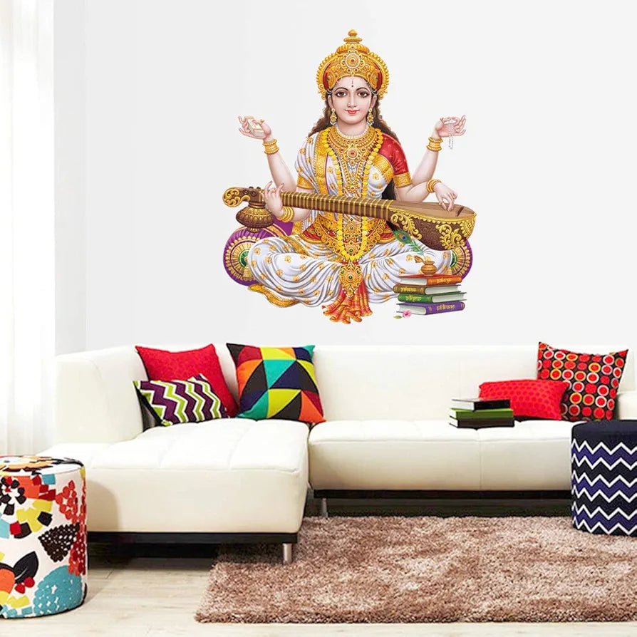 Rangoli White Glossy Vinyl Wall Sticker Premium Self-Adhesive Waterproof Decorative Wall Decal for Bedroom, Living Room, Office & Home Decoration Easy to Apply. Parent-6, Design-24