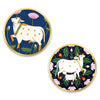 Artvibes Cow Round Shape Wooden Wall Hanging Decor