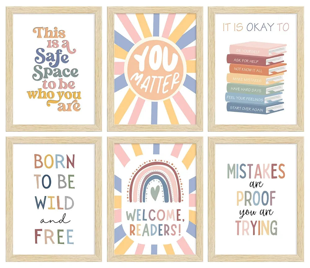 ArtX Paper Motivational Quotes Wall Paintings - Animals Kids Room Decoration, A4 Size, Multicolor, Synthetic Wood, Set Of 6