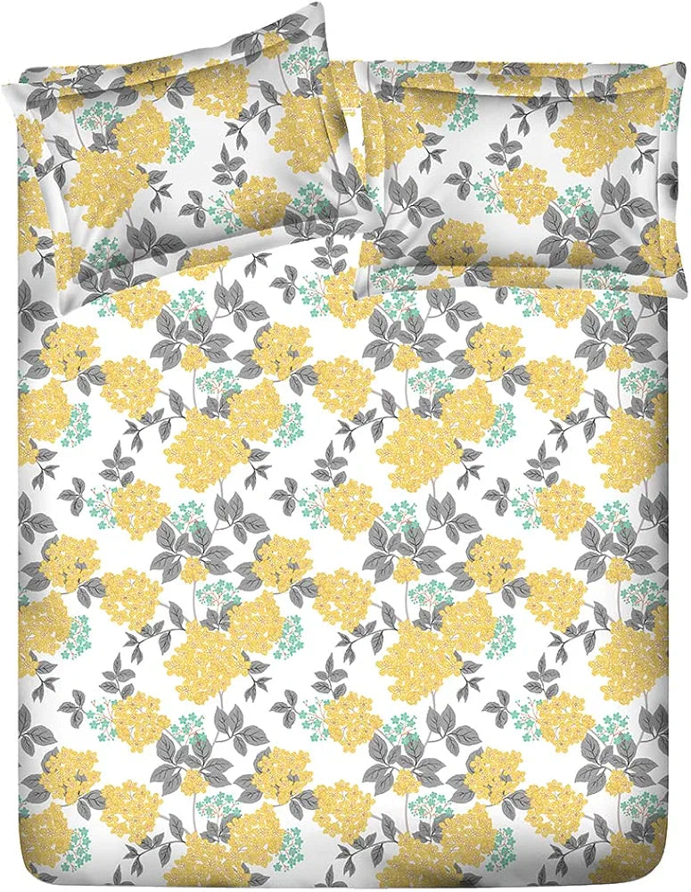 Layers Toughened Cotton Bedsheet for Double Bed King Size with Pillow Cover Set, 225 TC  Duracount, Light Weight, Moisture Absorbent, All Season Comfort, Wrinkle Resistance