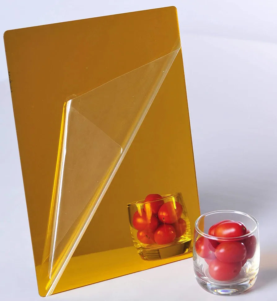 Bikri Kendra - Hexagon 28 Golden with 20 Butterfly Stickers for Wall, Hexagon Stickers, Acrylic Sticker, Hexagonal Mirror Wall-Self-Adhesive