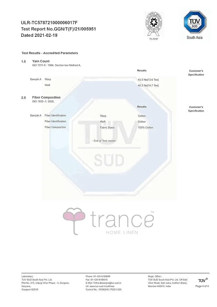 Trance Home Linen 100% Cotton 200 TC 78