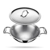 Stahl Artisan Triply Stainless Steel Round Bottom Kadhai With Lid | Extra Deep Kadai | 2.3 L | 22 Cm