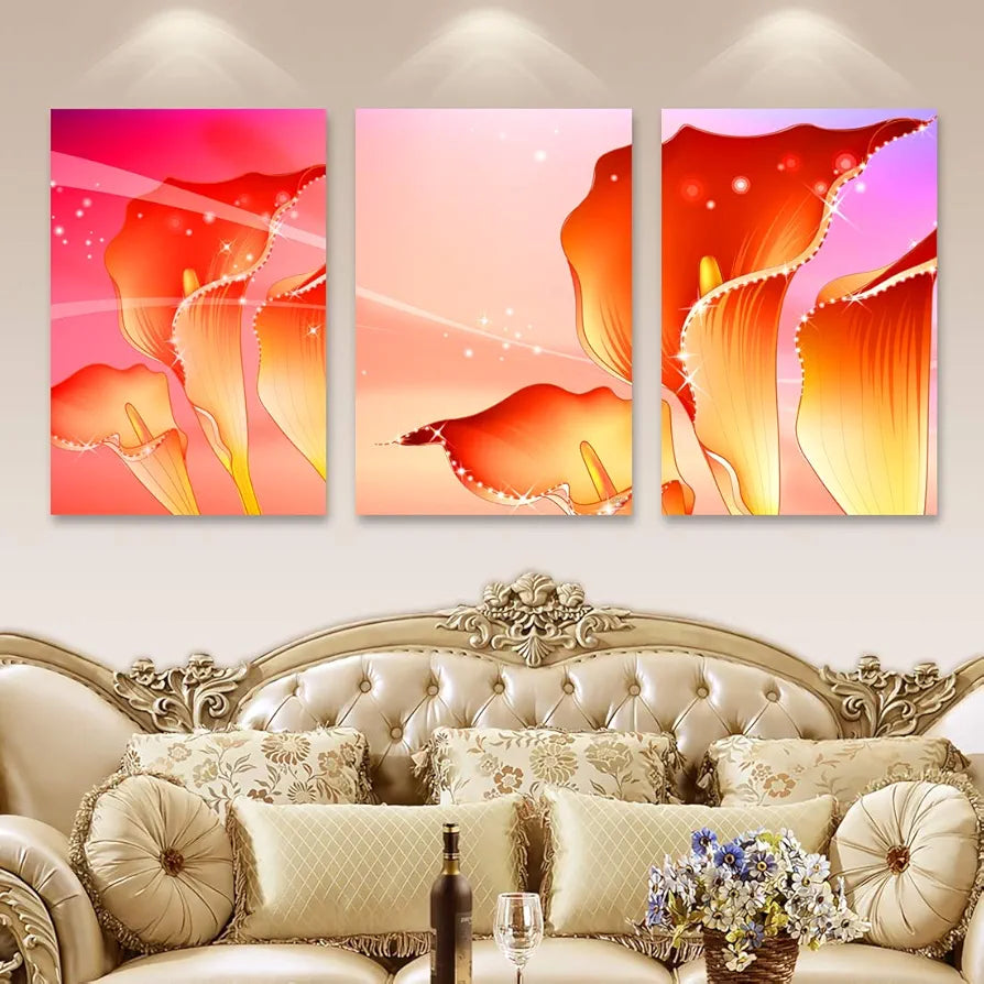 Rangoli MDF 3 Pcs Wall Poster 12x18 Inch Decorative Wall Art for Home, Office, Living Room. P-4, Design-14