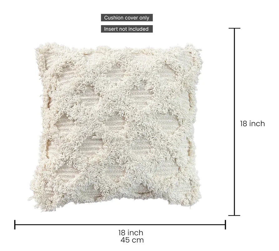 SAJAVAT HOME Pure Cotton 3 Seater Sofa Throw | 80x52 Inches  | Beige Throw with 2 Cream Cushion Cover for Sofa, Bed, Chair & Travel | Pack of 1