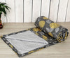 Trance Home Linen Pure Malmal Cotton Multipurpose Baby Dohar 3-Layered Baby Swaddle Blanket Colour Grey Yellow Abstract
