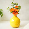 Behoma Metal Flower Vase Sunshine Yellow Flowers not Included