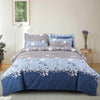 The Home Style 400 TC Cotton Elastic Fitted All Around Printed King Size Double Bed Bedsheet wih 2 Pillow Cover Frost Blue