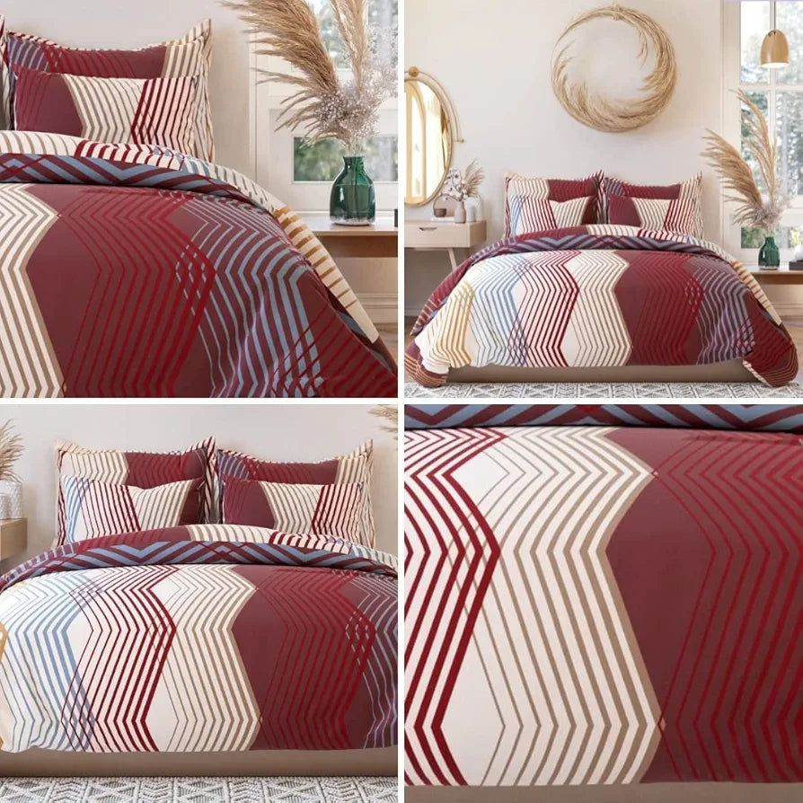 THE HOME STYLE Supersoft Cotton King Size Printed Flat Double Bedsheet wih 2 Pillow Cover II 400 TC, 90