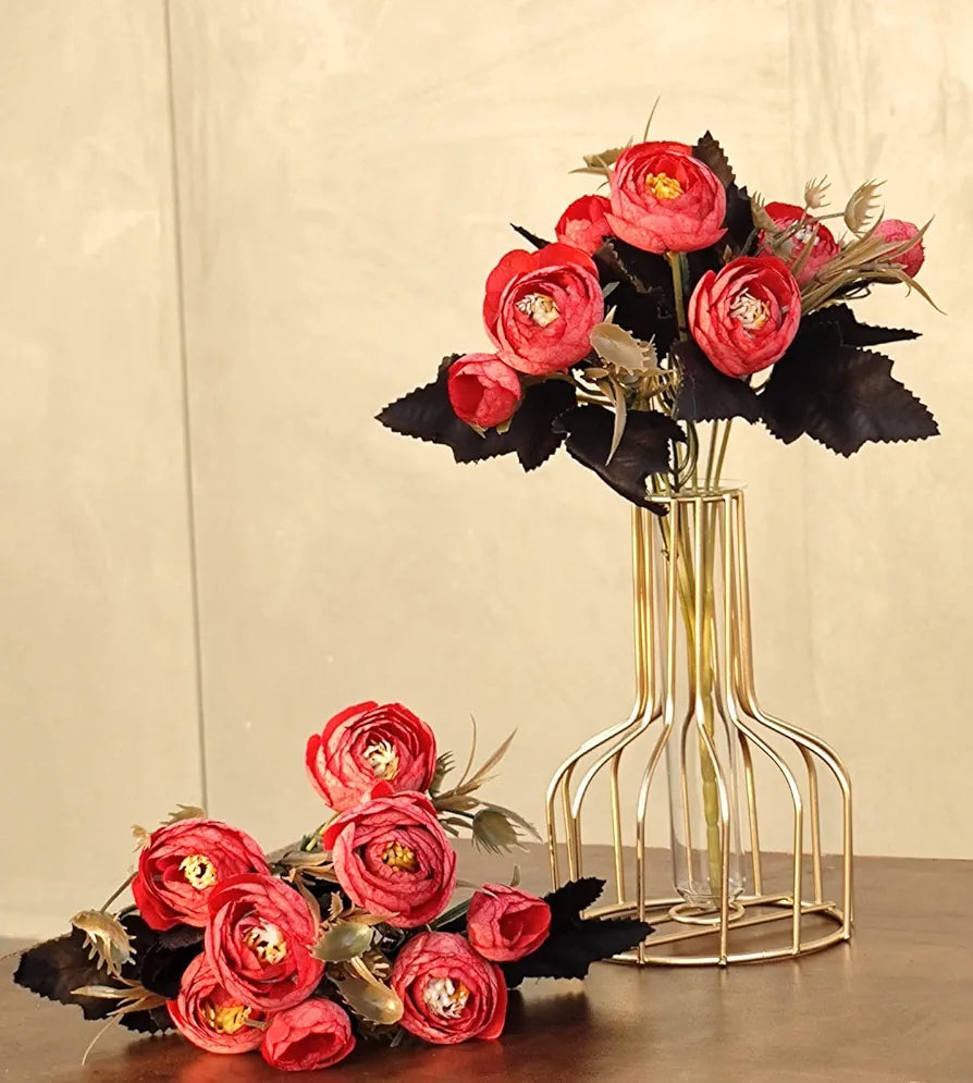 SATYAM KRAFT 2 Pcs Artificial Rose Flower Sticks | Decorative Items for Home Decor, Room, Living Room, Table Centerpiece, Balcony, Office | Perfect for Wedding, Birthday, Enagagement 