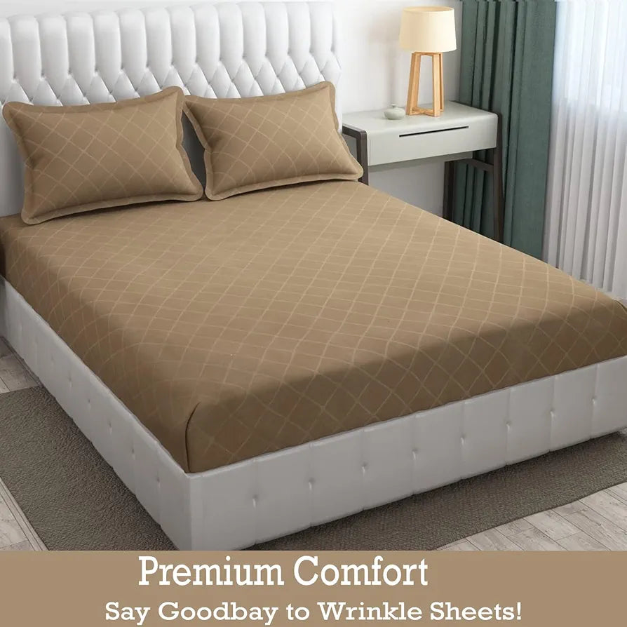 FRESH FROM LOOM King Size Bedsheet-Microfiber Rotary Printed,Hypoallergenic,Wrinkle Free With 2 Pillow Covers,144 TC