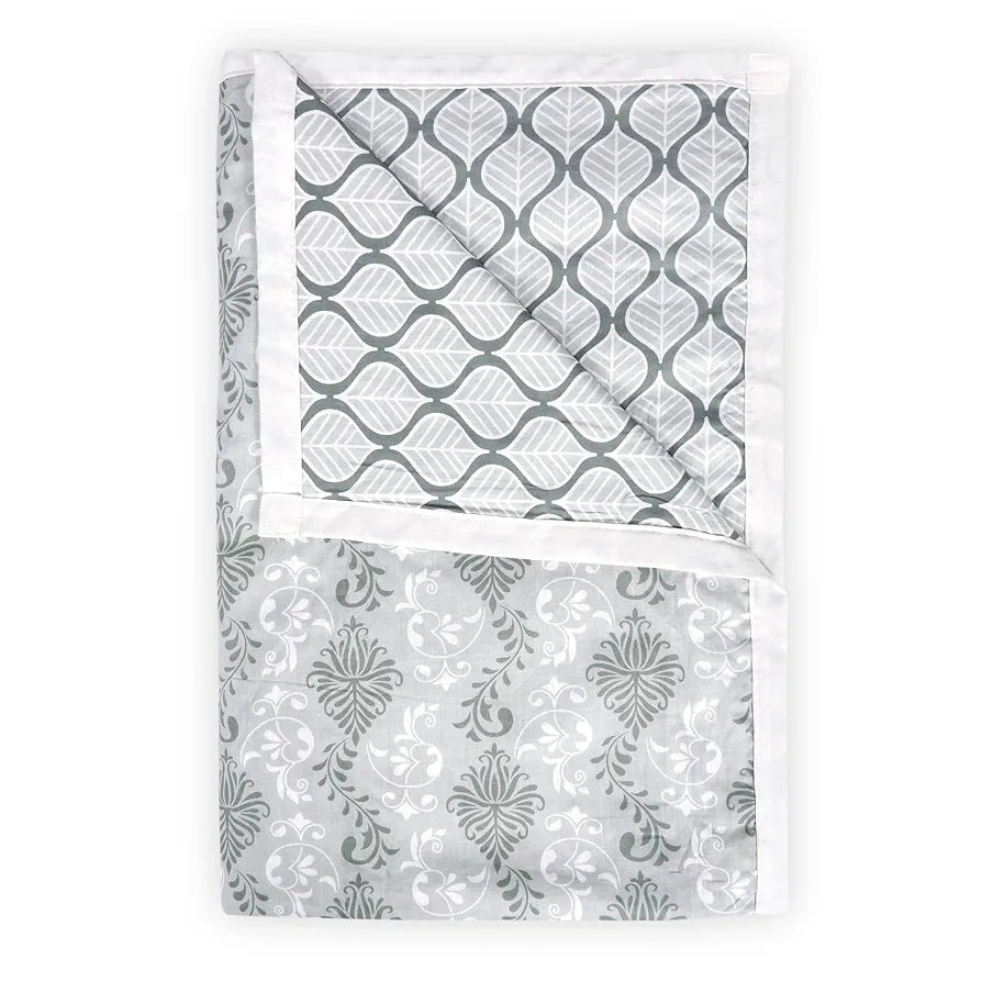 Divine Casa 120 GSM 100% Cotton Cambric 3 Layered Super Soft Jaipuri Razai Single Bed for Mild Winter | Light-Weight AC Room Blanket | Printed Reversible Dohar- Glacier Grey| TC - 120