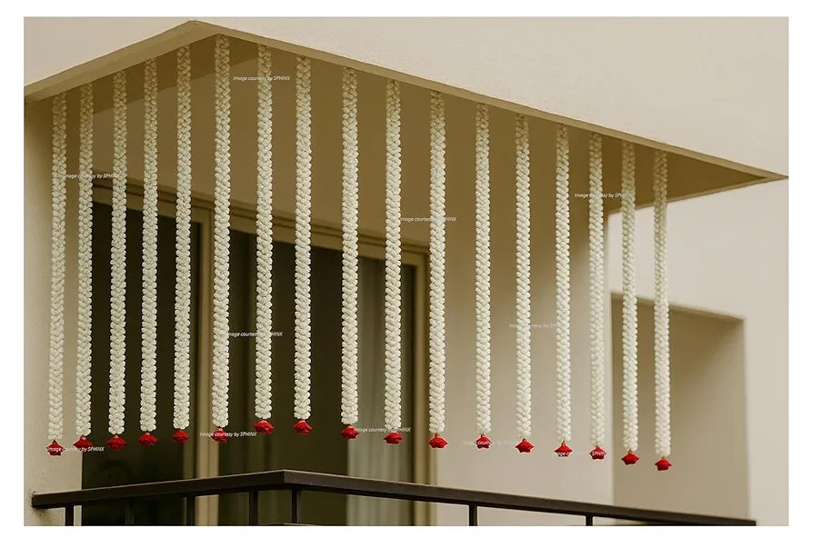 SPHINX Artificial Jasmine Buds  & Rose Strings Garlands for Festivals Pooja Wedding Housewarming Diwali Decorations Approx 2.5 ft/30 Inches  - 