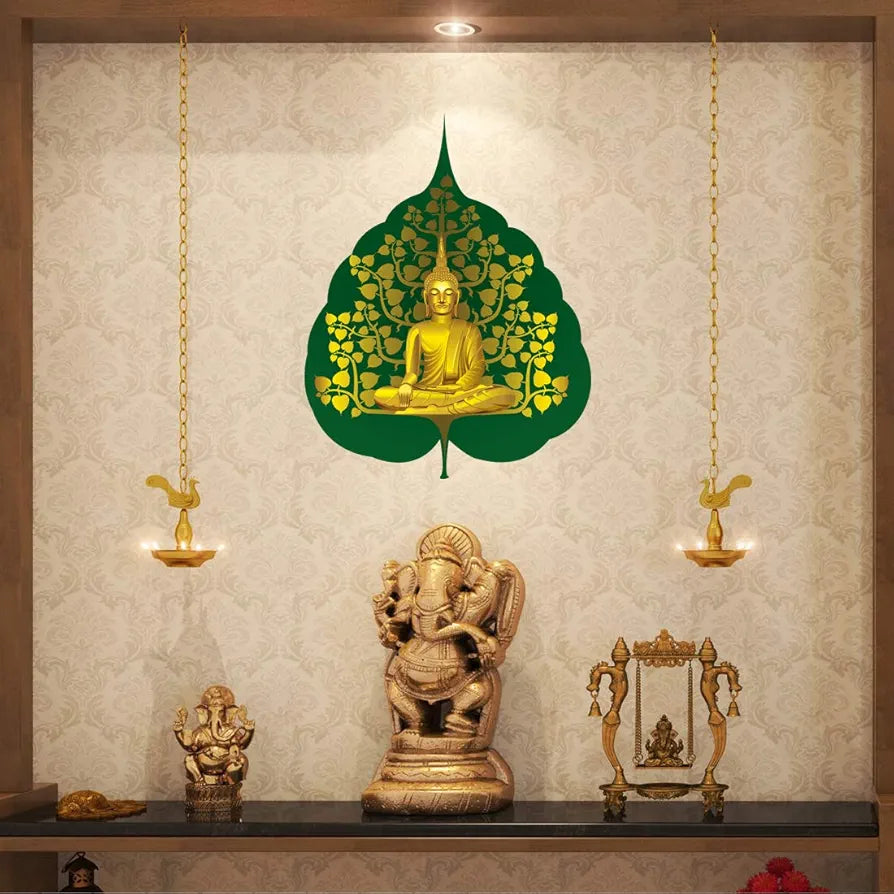 Rangoli White Glossy Vinyl Wall Sticker Premium Self-Adhesive Waterproof Decorative Wall Decal for Bedroom, Living Room, Office & Home Decoration Easy to Apply. Design-6