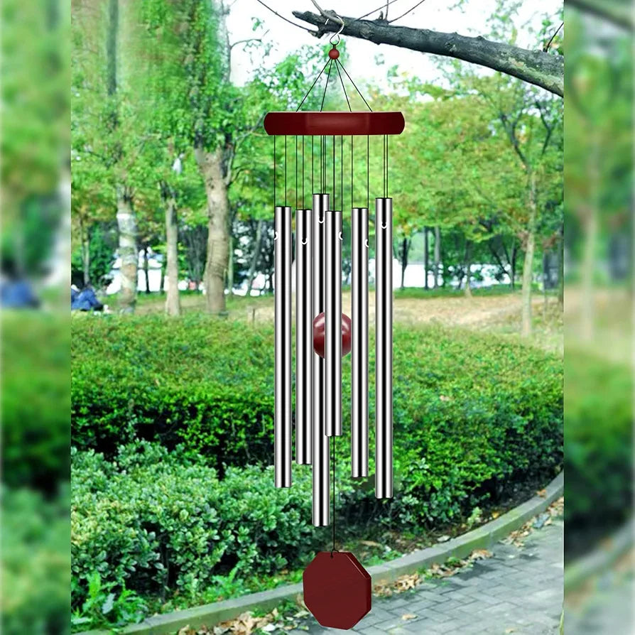 Pgzsy Memorial Wind Chimes Outdoor Large Deep Tone, Wind Chime Outdoor Sympathy Wind-Chime Personalized with 6 Tuned Tubes, Elegant Chime for Garden Patio Balcony and Home
