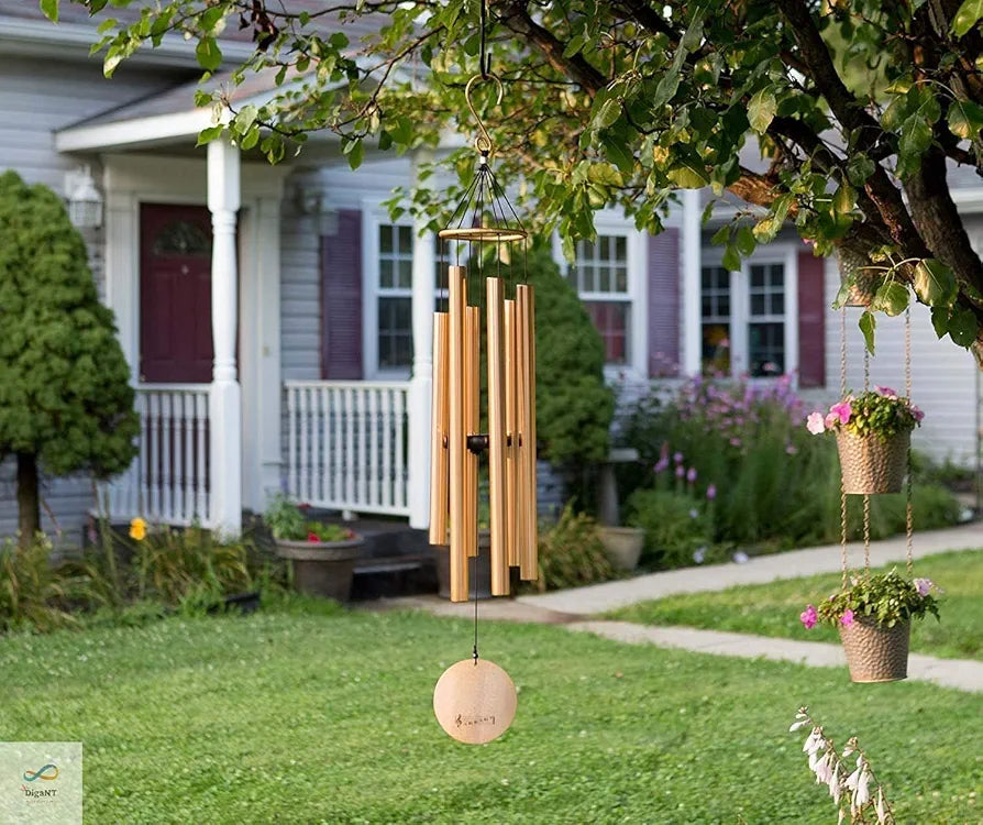 Himalayan Melody Aureole Tuned Wind Chime 6 Pipes Aluminum Rose Gold 28 inches Long Wind Chime Ideal Decoration Home, Balcony, Office and Garden Decor