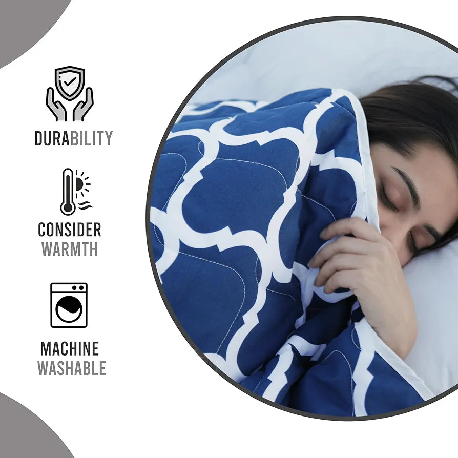 Divine Casa Microfibre 120 GSM All Season Abstract Printed Comforter Single Bed | Reversible Single Size Blanket | Lightweight Quilt Duvet 