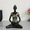 Ecraftindia Lady With Folded Hands in Yoga Pose Antique Finish Handcrafted Decorative Polyresin Showpiece