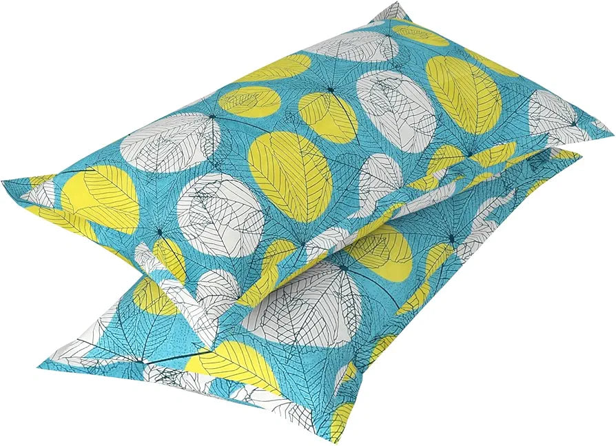 100% Microfiber bedsheet for Double Bed with 2 Pillow Covers Breathable | Wrinklefree and Soft Touch 144 TC Pattren Floral Light Green White| TC - 144