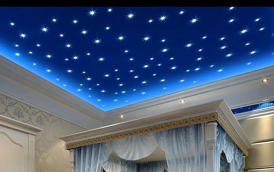 Rangoli Radium Stars Ceiling & Wall Decoration for Kids Room Glow in Night Stickers Set 100 pcs. Design-4