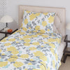 Layers Zen Cotton Blend Single Bedsheet Set 1 Single Cotton Bedsheet & 1 Pillow Cover Breathable & Anti-Wrinkle 225 CVC Yellow