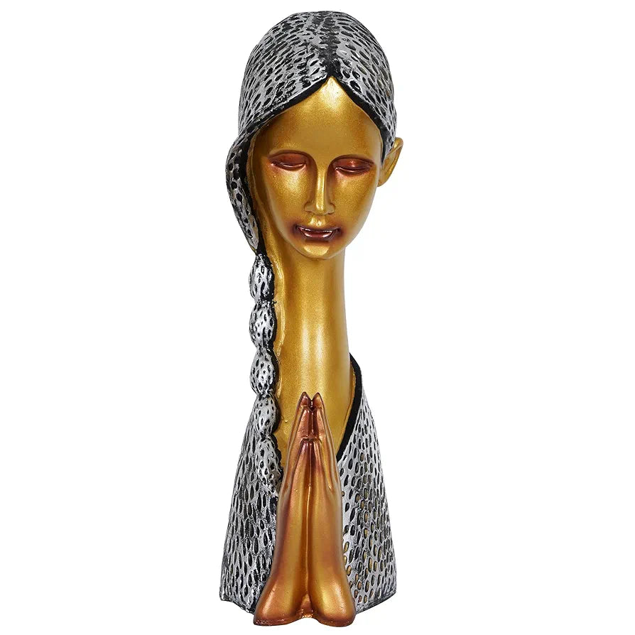 Zart Polyresin Welcome Lady Showpiece for Home and Office Decor - Perfect for Shelves 