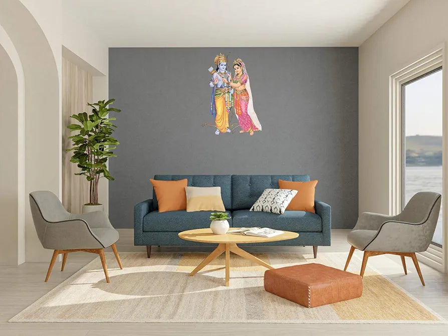 Rangoli White Glossy Vinyl Wall Sticker Premium Self-Adhesive Waterproof Decorative Wall Decal for Bedroom, Living Room, Office & Home Decoration Easy to Apply. Parent-13, Design-6