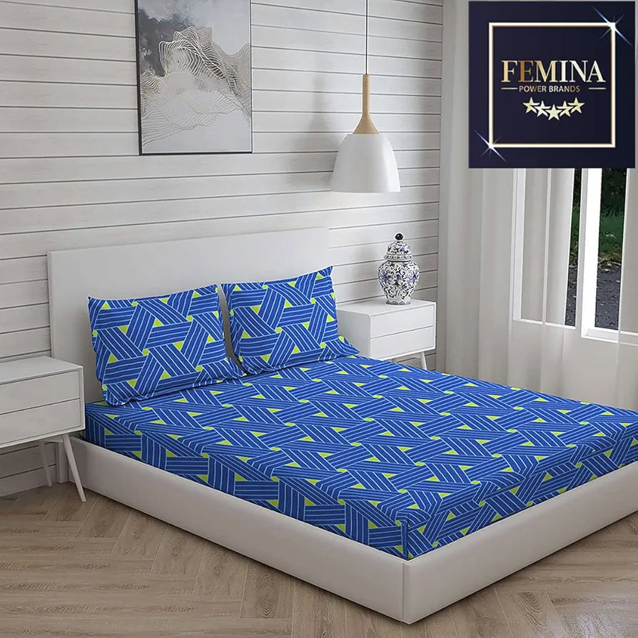 Layers Cotton Rich Bedsheet for Double Bed King Size with Pillow Cover Set, 225 TC  Duracount California Collection, Light Weight, Moisture Absorbent, All Season Comfort