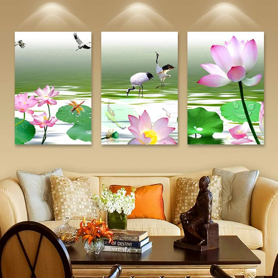 Rangoli MDF 3 Pcs Wall Poster 12x18 Inch Decorative Wall Art for Home, Office, Living Room. P-4, Design-10