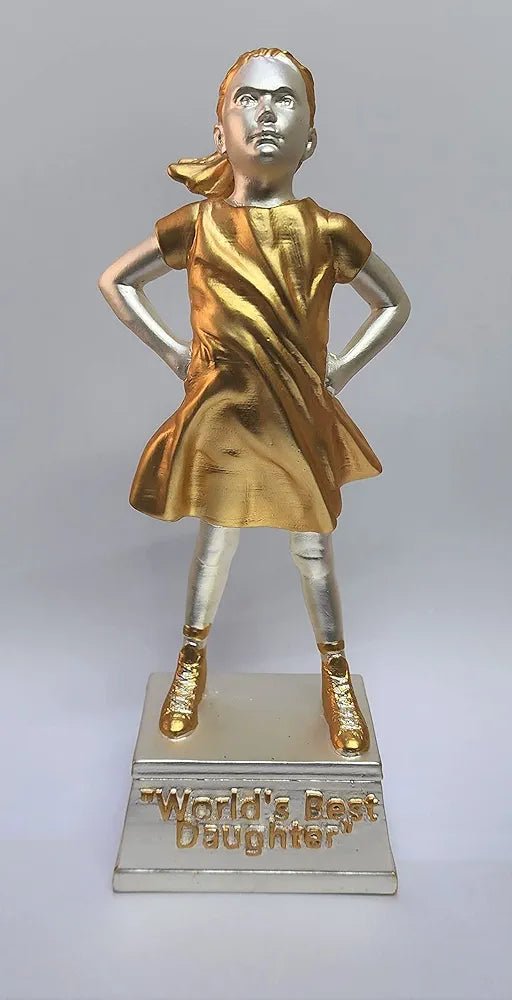 Gold Art India Daughter Figurine Two Tone Matte | Girls Gifting for Birthday | Gift for Young Girl | Women's Day Gift | Study Table | Office Desk 