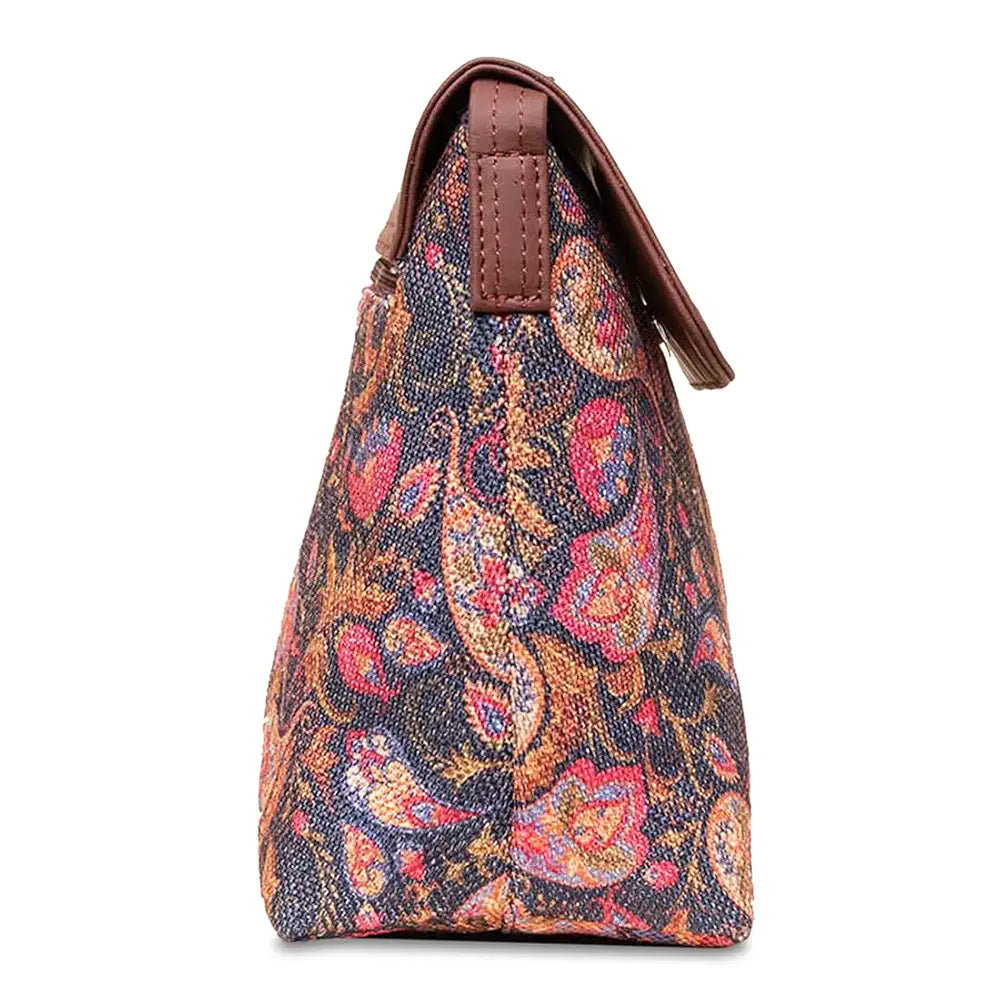 ZOUK Flap Sling Bag | Crossbody Bags for Women | Women's Handbags | Stylish | Vegan Leather Evening Bag | Travel & Office Use | Purse and Wallet | Paisley Print