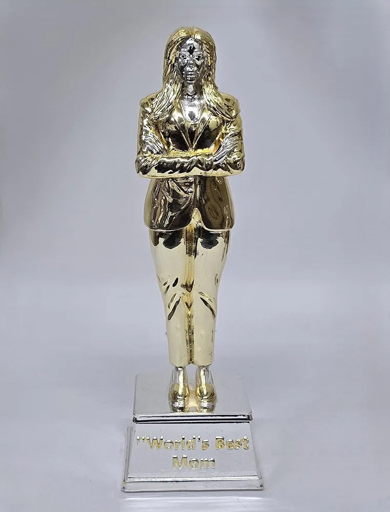 Gold Art India Best Mother Trophy FigurineGold & Silver Plated | Women's Day Gift for Mother | Mothers Birthday Gift | Study Table | Office Desk 9'' Inch