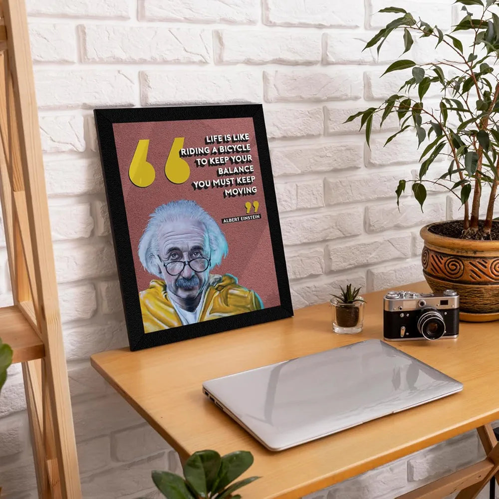 ArtX Paper Famous Scientists Motivational Quotes Wall Frame Art Painting, Multicolor, Inspirational, 10 X13 in, Set of 4