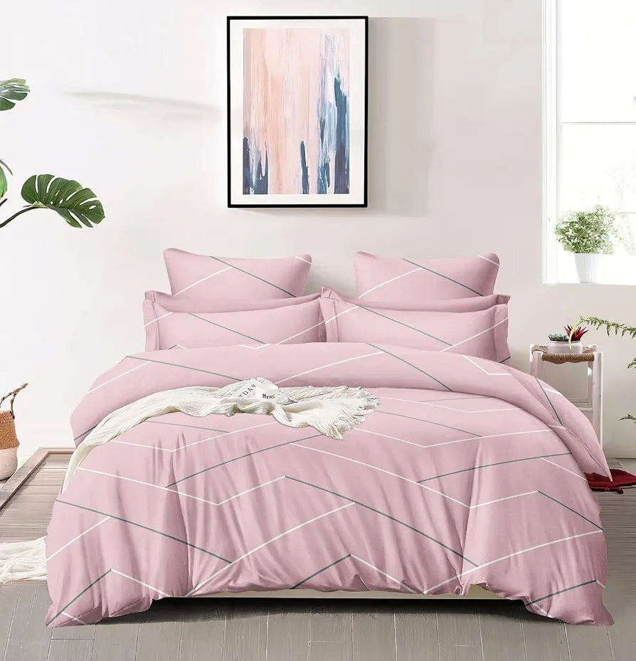 THE HOME STYLE 400 TC Supersoft 100% Cotton Printed Flat King Size Double Bed Bedsheet with 2 Pillow Cover  