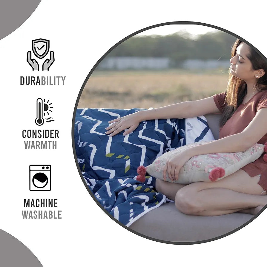 Divine Casa Microfiber All Weather 120 GSM Reversible Single Bed Size Comforter/Blanket for Winter/Quilt 