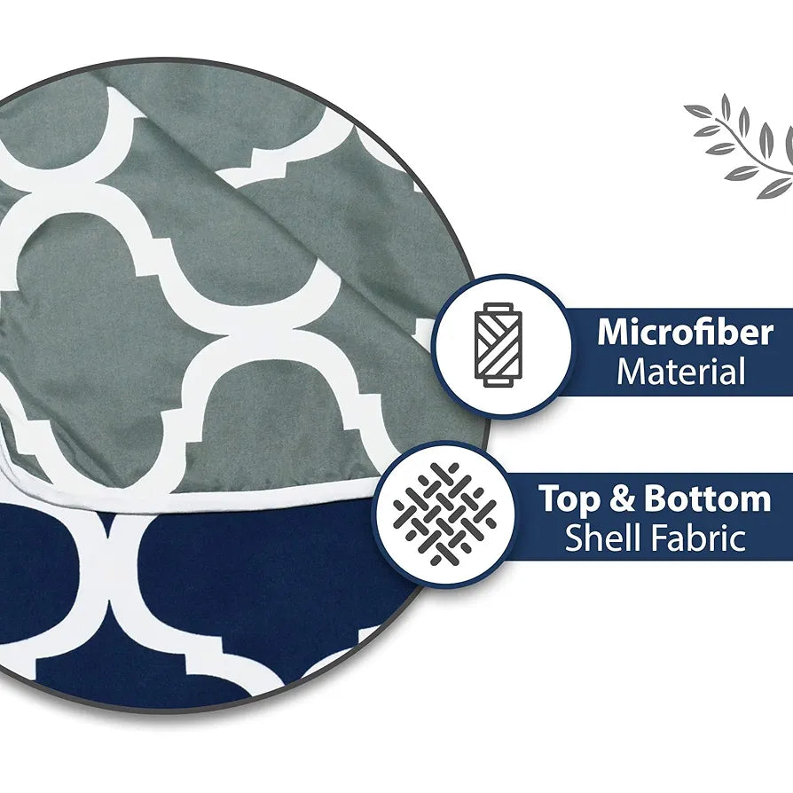 Divine Casa 120 GSM Microfiber Single Kids Dohar  | Soft & Lightweight Throw Blanket | Cozy & Breathable | All-Season Comfort | 140 x 100 CM | Moroccan Pattern | Deep Blue