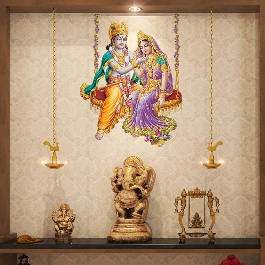 Rangoli White Glossy Vinyl Wall Sticker Premium Self-Adhesive Waterproof Decorative Wall Decal for Bedroom, Living Room, Office & Home Decoration Easy to Apply. Parent-14, Design-12