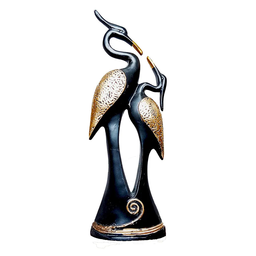 JAIPUR ACE Resin Paradise Pair of Kissing Swan Couple Statue Sculptures Showpieces Creative Abstract Design Art Figurine for Home Living Room Decorative Display 