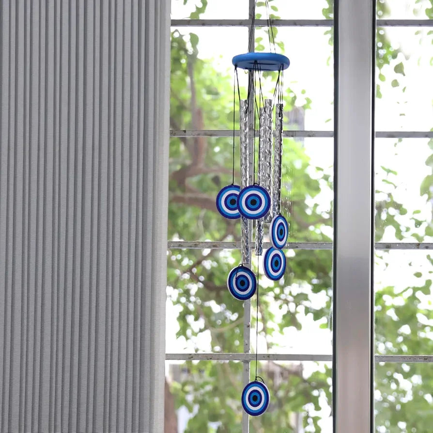 9Dzine Wind Chimes for Home | Wind Chimes for Balcony Bedroom with Evil Eye Protection - Positive Energy | Home Decor Items  - 27 Inches