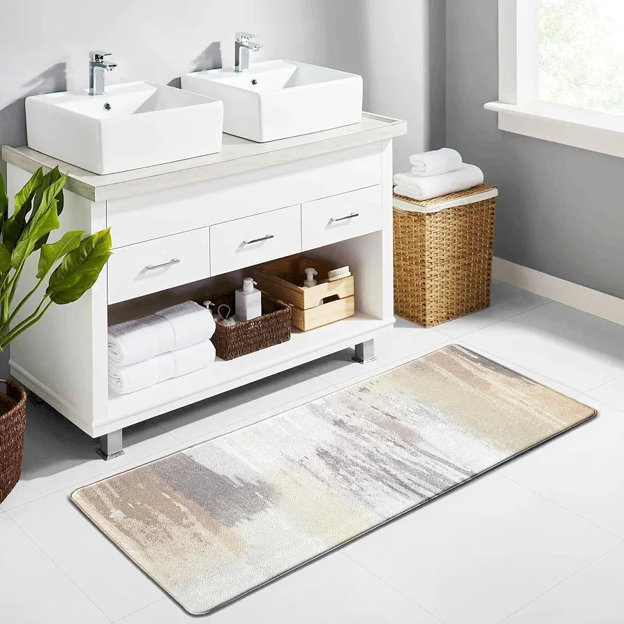 Luxe Home Columbo Anti-Fatigue Kitchen Mat - 51x99 cm Non-Slip Cushioned Comfort Mat - Abstract Pastel Pattern Standing Desk Mat - Waterproof and Easy to Clean for Home and Office